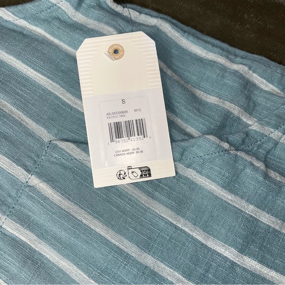 Billabong Blue White Pacific Time Overalls Thin Strap Adjustable NWT Small - Picture 4 of 9